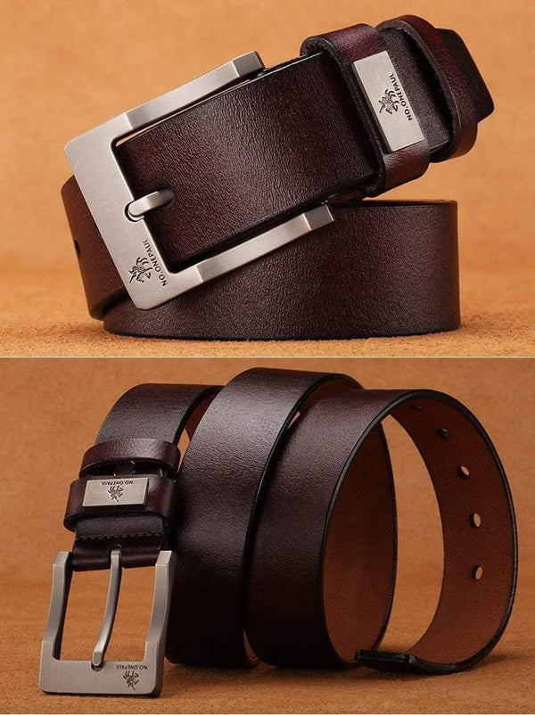 Planet Gates zdk333 Coffee 3.8CM / 100cm Genuine leather luxury strap male belts for men new fashion classic vintage pin buckle men belt High Quality