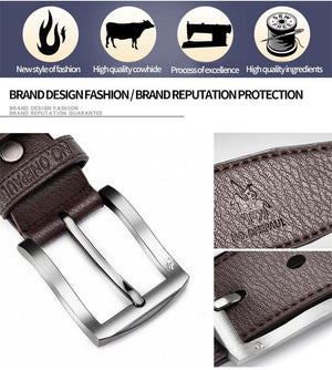 Planet Gates zdk333 Coffee 3.8CM / 100cm Genuine leather luxury strap male belts for men new fashion classic vintage pin buckle men belt High Quality