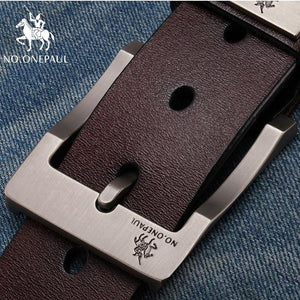 Planet Gates zdk333 Coffee 3.8CM / 100cm Genuine leather luxury strap male belts for men new fashion classic vintage pin buckle men belt High Quality
