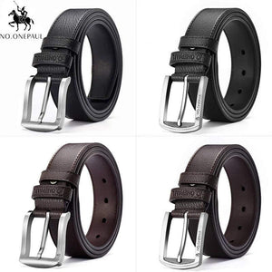 Planet Gates zdk333 Coffee 3.8CM / 100cm Genuine leather luxury strap male belts for men new fashion classic vintage pin buckle men belt High Quality