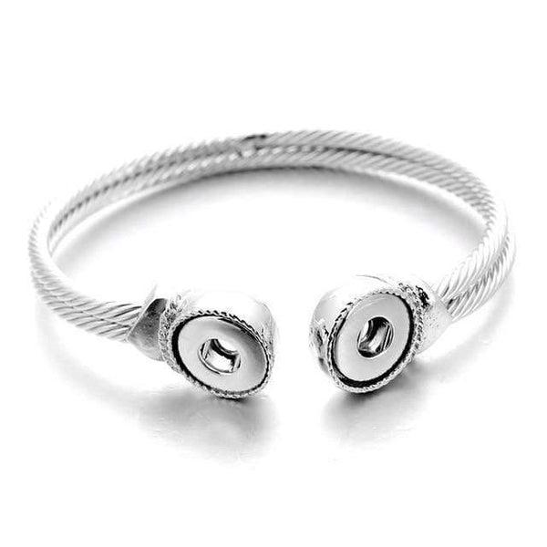 Planet Gates ZE260 Snap Bracelet Fit 12mm Snap Button Jewelry Real Stainless Steel Cuff Bracelet Unisex DIY jewelry Gifts ZE260