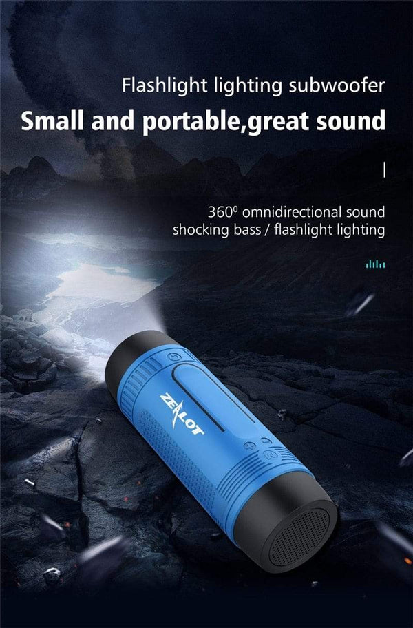 Planet Gates Zealot S1 Portable Bluetooth Speaker Wireless Bicycle Speaker+fm Radio Outdoor Waterproof Boombox Support TF Card,AUX,Flashlight