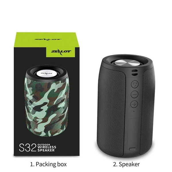 Planet Gates ZEALOT S32 Wireless Bluetooth Speaker Mini Portable HIFI Subwoofer Speaker with fm Radio Column Support TF, TWS, USB Flash Drive