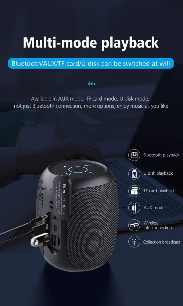 Planet Gates Zealot S53 Portable Wireless Speaker Bluetooth Column Waterproof HIFI Lossless Sound Quality Stereo Subwoofer Loudspeaker