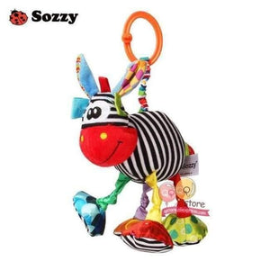 Planet Gates Zebra Baby Soft Plush Stuffed Animal Pull and Shake Vibrate Rattle Bed Crib Mobile Hanging Funny Bebe Toys for Newborn Children