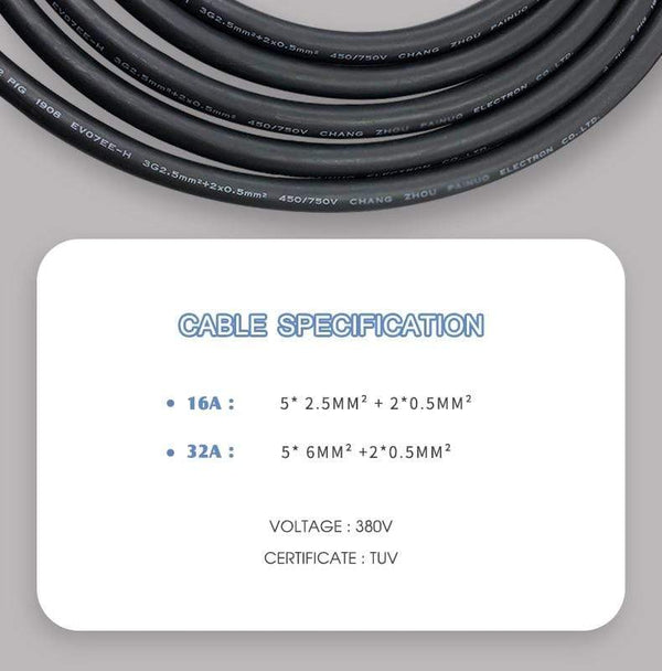 Planet Gates ZENCAR Level 2 EVSE Type B AC 30mA DC 6mA 3.5kW EV Charger Type 1 Schuko plug 5m Electric Car Charging 6A 8A 10A 12A 16A