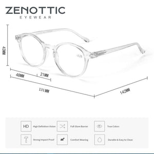 Planet Gates ZENOTTIC Round Frame Reading Glasses For Men Women Computer Optical Eyeglasses Hyperopia Anti Blue Light Reading Glasses Eyewear