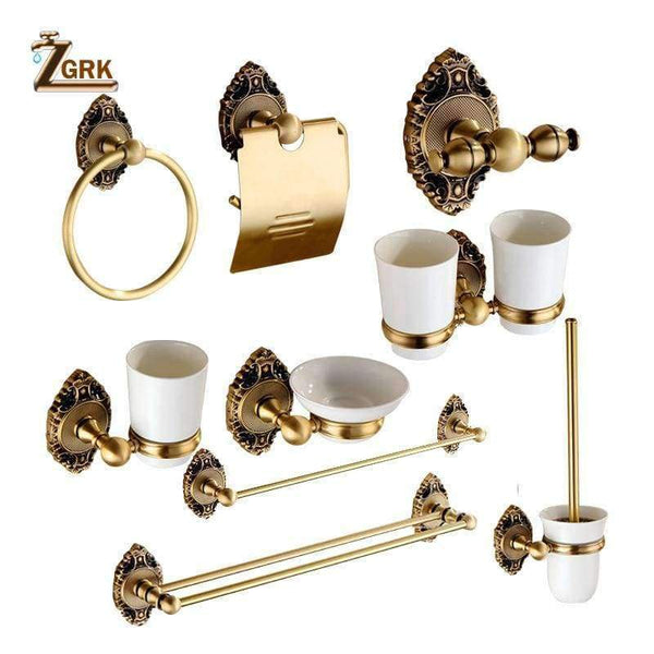 Planet Gates ZGRK Bathroom Accessories Towel Bar Paper Holder Double Toothbrush Holder Bath towel back Towel ring Bathroom Sets