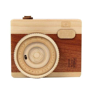 Planet Gates zheng fang xing Wooden classic clockwork cute camera modeling music box toys adult children's birthday gifts