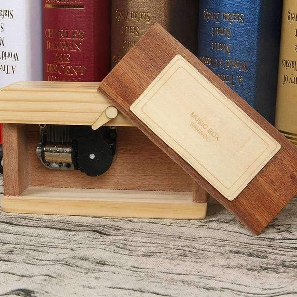 Planet Gates zheng fang xing Wooden classic clockwork cute camera modeling music box toys adult children's birthday gifts