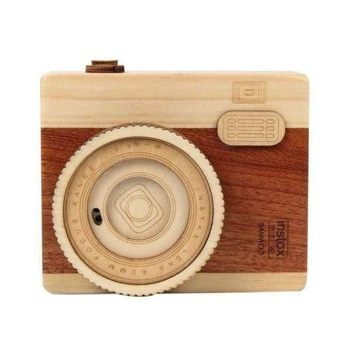 Planet Gates zheng fang xing Wooden classic clockwork cute camera modeling music box toys adult children's birthday gifts