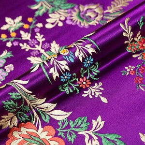 Planet Gates ziluolan / 50x75cm Flower Fabrics Brocade Jacquard Pattern Fabric For Sewing Cheongsam And Kimono Material For DIY