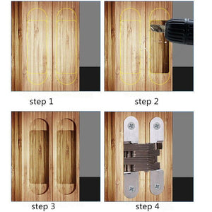 Planet Gates Zinc Alloy Hidden Hinges 19x95MM Invisible Concealed Folding Door Hinge With Screw For Furniture Hardware