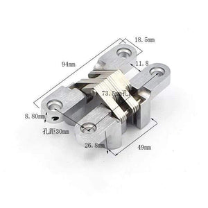 Planet Gates Zinc Alloy Hidden Hinges 19x95MM Invisible Concealed Folding Door Hinge With Screw For Furniture Hardware