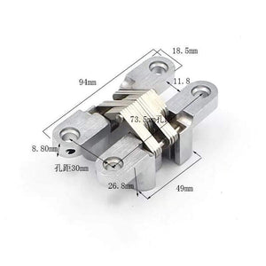 Planet Gates Zinc Alloy Hidden Hinges 19x95MM Invisible Concealed Folding Door Hinge With Screw For Furniture Hardware