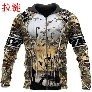 Planet Gates Zip Hoodies / 4XL Goose Hunting 3D All Over Printed Men Hoodie Unisex Deluxe Sweatshirt Zip Pullover Casual Jacket Tracksuit KJ358