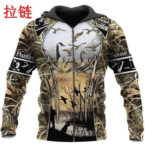 Planet Gates Zip Hoodies / 4XL Goose Hunting 3D All Over Printed Men Hoodie Unisex Deluxe Sweatshirt Zip Pullover Casual Jacket Tracksuit KJ358