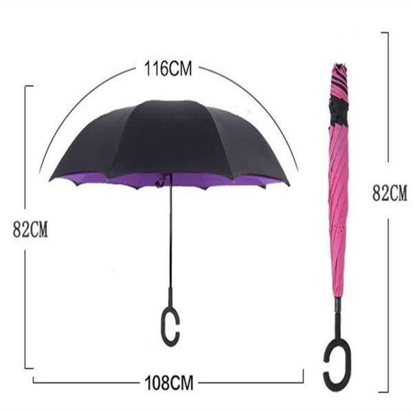 Planet Gates zizihua Reverse Umbrella Double Layer Inverted Windproof Rain Car Umbrellas For Women S1004