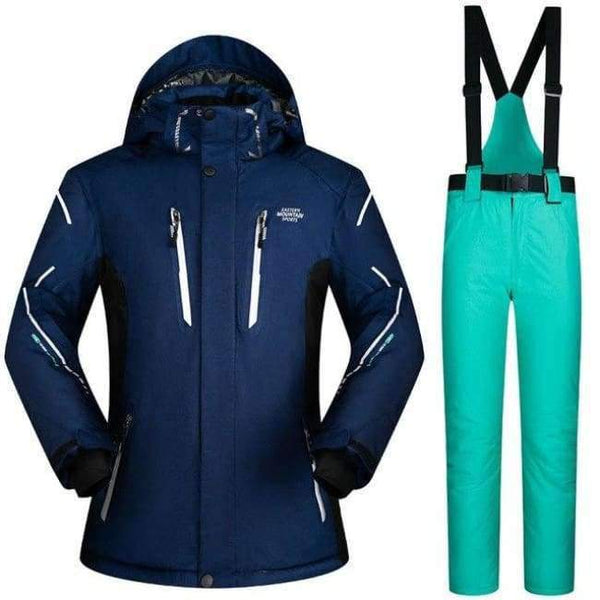 Planet Gates ZN And Mint Green / XL Mens Ski Jacket And Pant Outdoor Sport Wear Waterproof Super Warm Snow Snowboard Suit Thicken Cross Country Skiing Clothes Brand