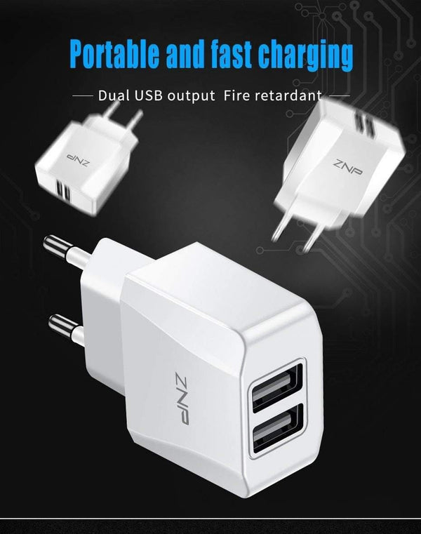Planet Gates ZNP 2 Port USB Charger Mobile Phone USB Charger Fast Charging Wall Charger For iPhone Samsung Xiaomi 2.1A Max Charger