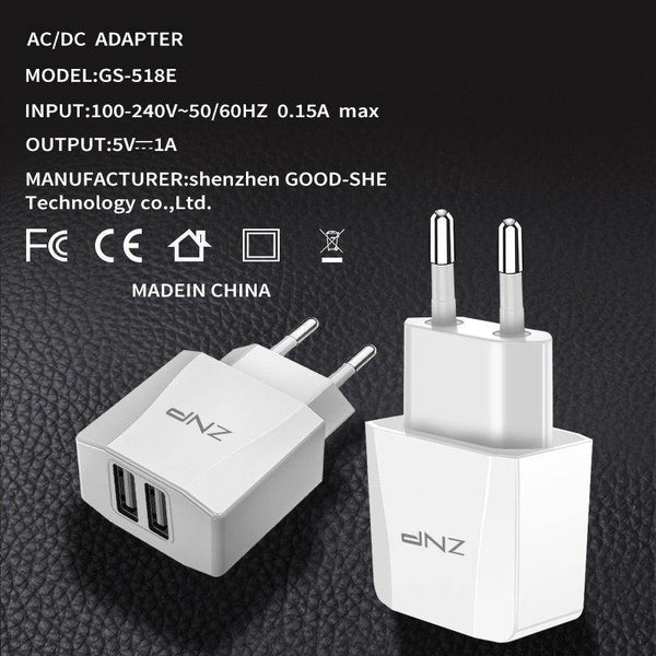 Planet Gates ZNP 2 Port USB Charger Mobile Phone USB Charger Fast Charging Wall Charger For iPhone Samsung Xiaomi 2.1A Max Charger