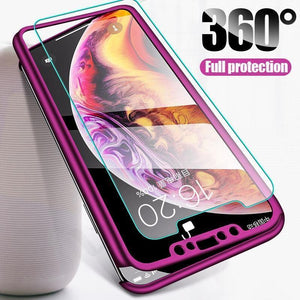 Planet Gates ZNP 360 Degree Shockproof Case For iPhone X XR XS Max 8 7 6 6s Plus Full Cover Phone Case For iphone 6 6s 7 8 Cases With Glass