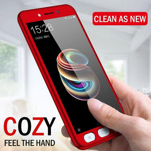 Planet Gates ZNP 360 Degree Shockproof Phone Case For Xiaomi Redmi Note 4 4X Case With Glass Cover For Redmi Note 4 Redmi Note 4X Case Glass