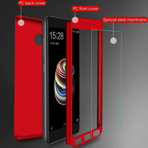 Planet Gates ZNP 360 Degree Shockproof Phone Case For Xiaomi Redmi Note 4 4X Case With Glass Cover For Redmi Note 4 Redmi Note 4X Case Glass
