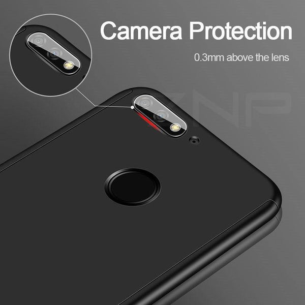 Planet Gates ZNP 360 Full Cover Phone Case For Huawei Y6 Y5 y7 2018 Case For Huawei Y7 Y6 Prime Protective Case Y5 Y7 2017 Shell With Glass