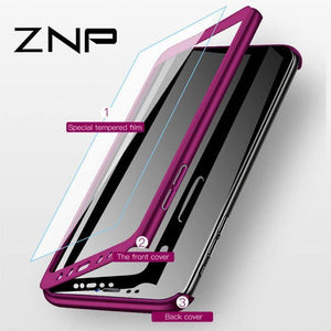 Planet Gates ZNP 360 Full Protection Cover Case For Samsung Galaxy J4 J6 Plus 2018 With Glass Phone Case For Samsung J8 A7 A8 Plus 2018 Case
