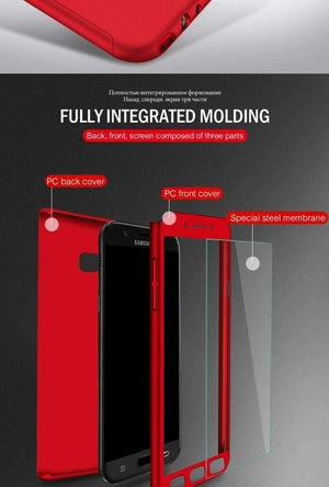 Planet Gates ZNP 360 Full Protection Cover Case For Samsung Galaxy J4 J6 Plus 2018 With Glass Phone Case For Samsung J8 A7 A8 Plus 2018 Case