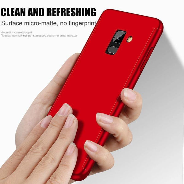 Planet Gates ZNP 360 Full Protective Phone Case For Samsung Galaxy J4 J6 Plus J8 2018 Full Cover For Galaxy A7 A8 Plus 2018 Cases With Glass