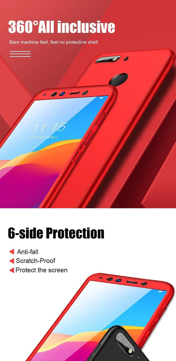 Planet Gates ZNP 360 Protection Case For Huawei Y5 Y6 Y7 2017 2018 Full Cover Phone Case For Huawei Y7 Y6 Prime Huawei Y7 Y6 Cases With Glass