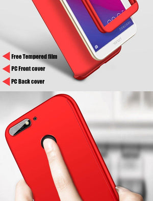 Planet Gates ZNP 360 Protection Case For Huawei Y5 Y6 Y7 2017 2018 Full Cover Phone Case For Huawei Y7 Y6 Prime Huawei Y7 Y6 Cases With Glass