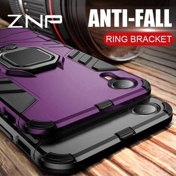 Planet Gates ZNP Luxury Armor Phone Case For iPhone 6 6s 7 8 Plus X 10 Shockproof Cover For iPhone X XS Max XR 5 5s SE Case With Holder Ring