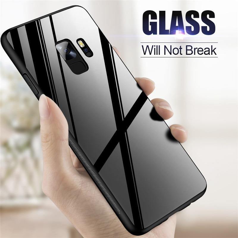 Planet Gates ZNP Luxury Back Glass Cover Case For Samsung Galaxy S9 S8 Plus Tempered Glass Phone Cases For Samsung Note 8 S7 Edge S8 S9 Case