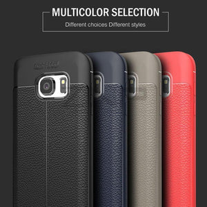 Planet Gates ZNP Luxury Silicone Litchi Leather Carbon Fiber Cover Case For Samsung Galaxy S6 S7 Edge A8 A3 A5 A7 J5 J7 2016 2017 Phone Case
