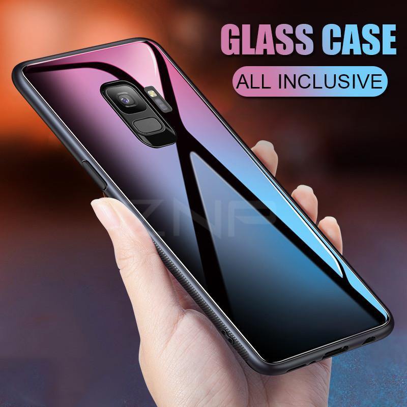 Planet Gates ZNP Luxury Tempered Glass Phone Case For Samsung Galaxy S9 S8 Plus Back Glass Cover Cases For Samsung S9 S8 Note 8 Case Shell