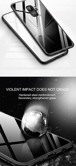 Planet Gates ZNP Luxury Tempered Glass Phone Case For Samsung Galaxy S9 S8 Plus Back Glass Cover Cases For Samsung S9 S8 Note 8 Case Shell