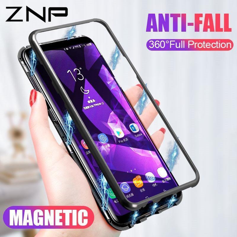 Planet Gates ZNP Magnetic Adsorption Metal Case for Samsung s8 s9 Magnet Magnetic phone Case for Samsung galaxy note 8 9 s7 edge s8 s9 plus