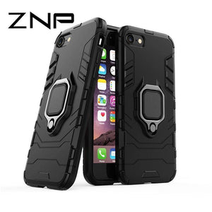 Planet Gates ZNP Shockproof Armor Stand Case For iphone 6 6s 7 Plus 5 5S With Holder Ring Cover Cases For iphone 7 8 X Plus SE Phone Cases