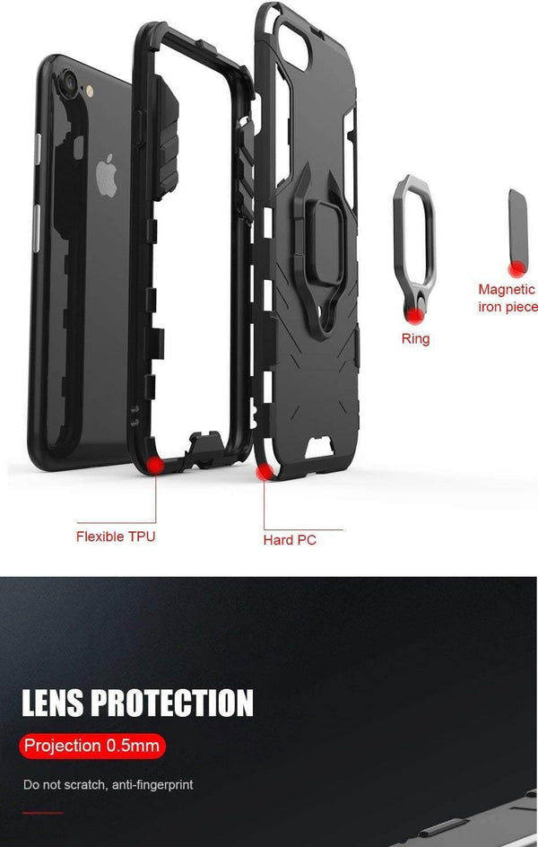ZNP Shockproof Armor Stand Case For iphone 6 6s 7 Plus 5 5S With Holder Ring Cover Cases For iphone 7 8 X Plus SE Phone Cases - Planet Gates