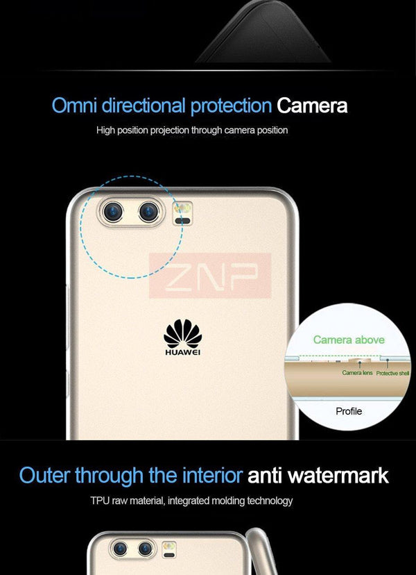 Planet Gates ZNP Silicone Soft TPU Transparent Case For Huawei P10 P10 Plus High Quality Transparent Cover Cases For Huawei P10 lite P10 Case