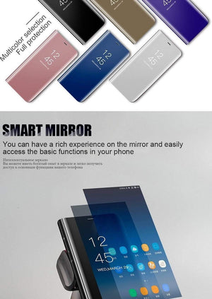 Planet Gates ZNP Smart Mirror Flip Phone Case For Samsung Galaxy S9 S8 S7 S6 Edge Plus A3 A5 A7 J3 J5 J7 2017 Stand Cover For Note 8 A8 Cases