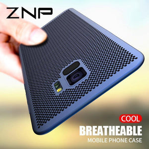 Planet Gates ZNP Ultra Slim Grid Heat Dissipate Phone Case For Samsung Galaxy S9 S8 Plus Note 9 8 Back Cover Case For Samsung S7 S6 Edge Case