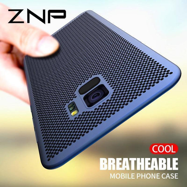 Planet Gates ZNP Ultra Slim Grid Heat Dissipate Phone Case For Samsung Galaxy S9 S8 Plus Note 9 8 Back Cover Case For Samsung S7 S6 Edge Case