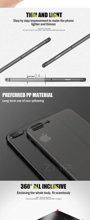 Planet Gates ZNP Ultra Thin Matte Phone Case For iPhone 6 6s 7 8 Plus 0.26mm Slim Full Cover Cases For iPhone X 8 7 Plus 6 6s Case Shell P30