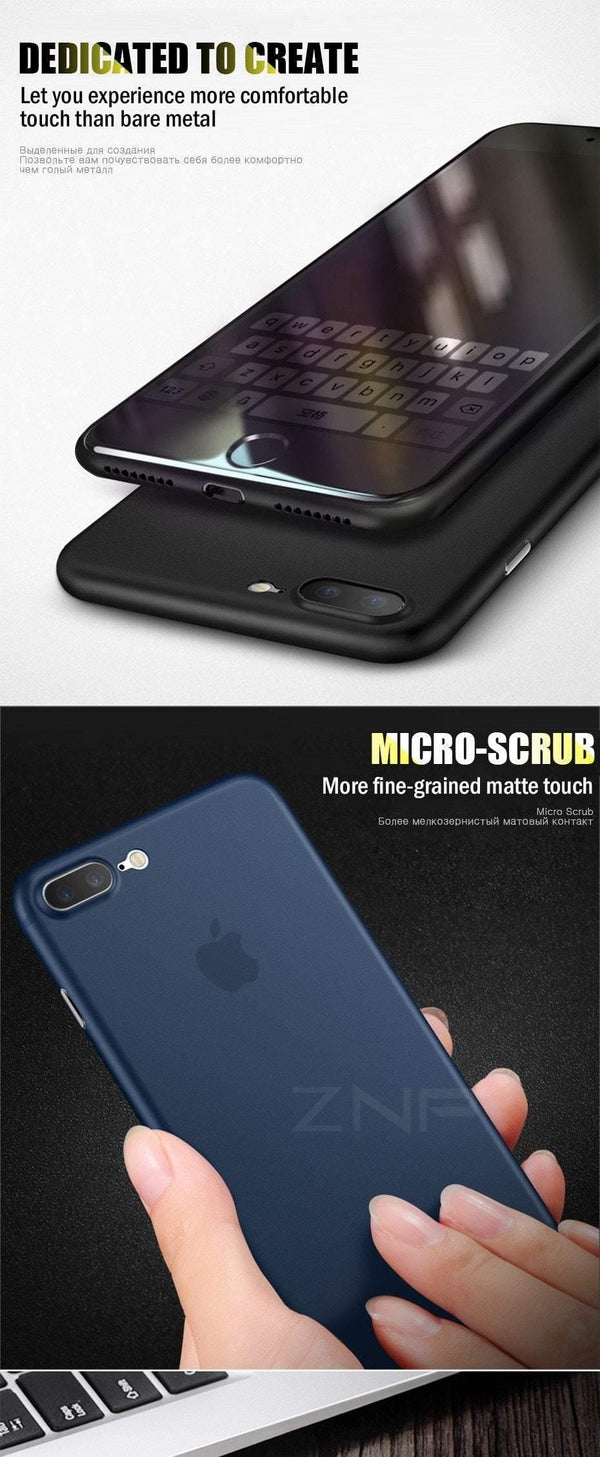 Planet Gates ZNP Ultra Thin Matte Phone Case For iPhone 6 6s 7 8 Plus 0.26mm Slim Full Cover Cases For iPhone X 8 7 Plus 6 6s Case Shell P30