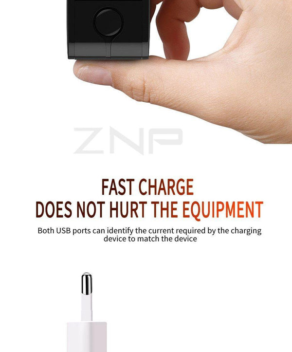 Planet Gates ZNP Universal USB Charger 2 Ports LED Display Mobile Phone Charger For iPhone Xiaomi Fast Charger Adapter For Samsung Huawei