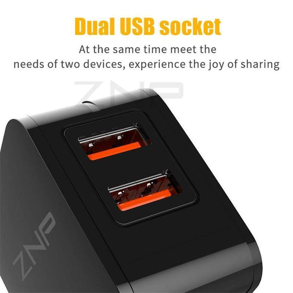 Planet Gates ZNP Universal USB Charger 2 Ports LED Display Mobile Phone Charger For iPhone Xiaomi Fast Charger Adapter For Samsung Huawei